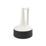 Burton 11.6H Medium White and Black Ceramic Jug Vase by Mercana at Eve Furniture
