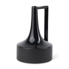 Burton 13.1H Large Glossy and Matte Black Ceramic Jug Vase by Mercana at Eve Furniture