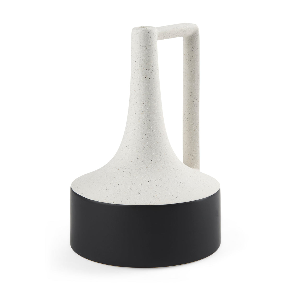Burton 13.1H Large White and Black Ceramic Jug Vase by Mercana at Eve Furniture