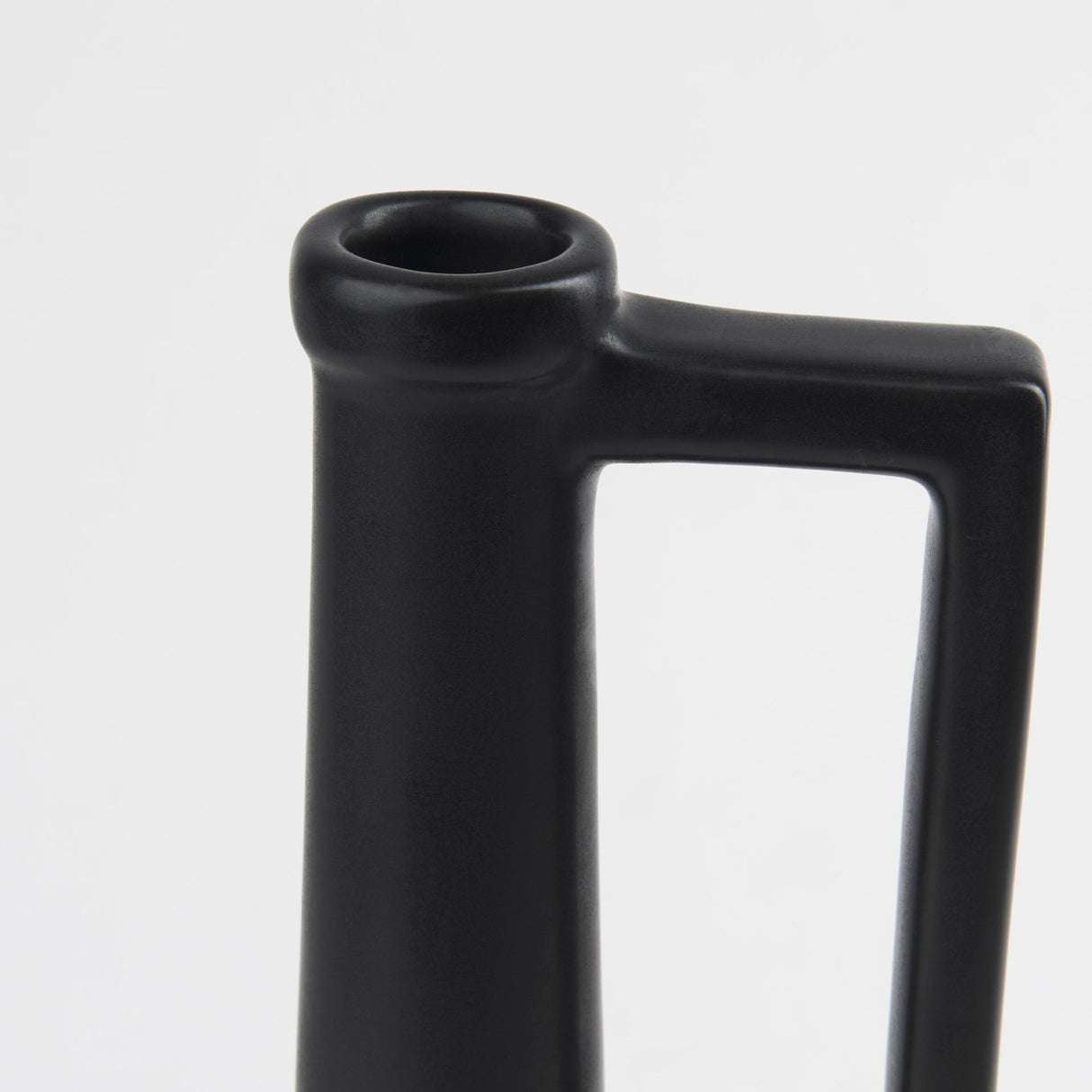 Burton 14.2H Medium Matte Black Ceramic Jug Vase by Mercana at Eve Furniture