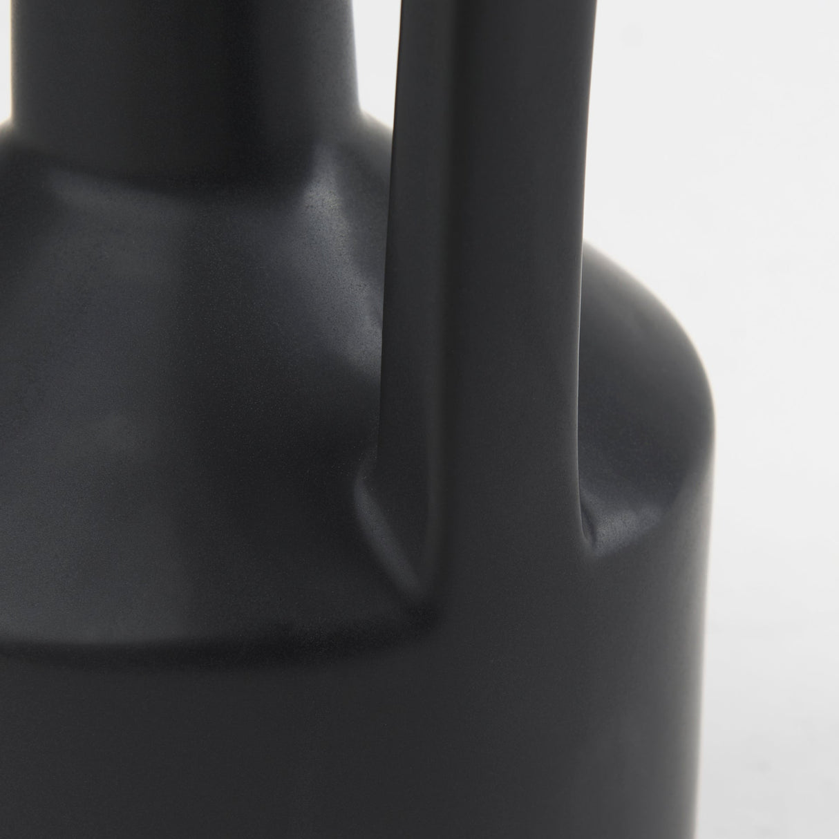 Burton 14.2H Medium Matte Black Ceramic Jug Vase by Mercana at Eve Furniture