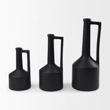Burton 14.2H Medium Matte Black Ceramic Jug Vase by Mercana at Eve Furniture