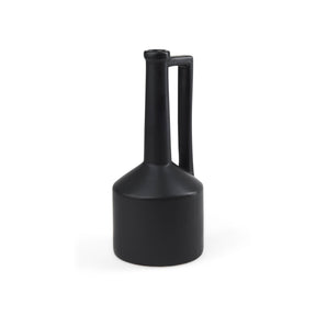Burton 14.2H Medium Matte Black Ceramic Jug Vase by Mercana at Eve Furniture