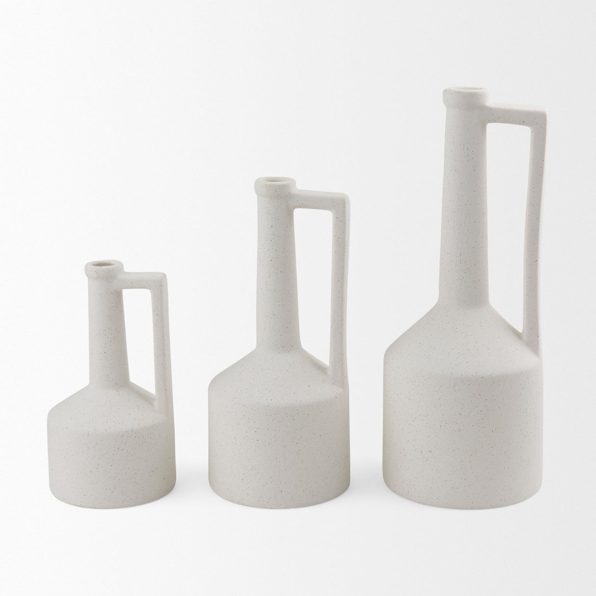 Burton 14.2H Medium White Ceramic Jug Vase by Mercana at Eve Furniture