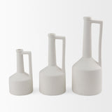 Burton 14.2H Medium White Ceramic Jug Vase by Mercana at Eve Furniture