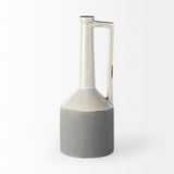 Burton 16.7H Large Two Tone Gray Ceramic Jug Vase by Mercana at Eve Furniture