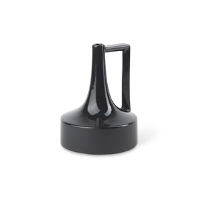 Burton 8.3H Small Glossy and Matte Black Ceramic Jug Vase by Mercana at Eve Furniture
