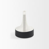 Burton 8.3H Small White and Black Ceramic Jug Vase by Mercana at Eve Furniture