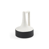 Burton 8.3H Small White and Black Ceramic Jug Vase by Mercana at Eve Furniture