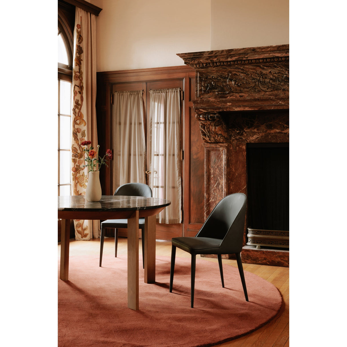 Burton Black Fade Vegan Leather Dining Chair (Set of 2) by MOES at Eve Furniture