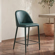 Burton Dark Teal Vegan Leather Counter Stool by MOES at Eve Furniture
