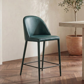 Burton Dark Teal Vegan Leather Counter Stool by MOES at Eve Furniture