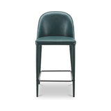 Burton Dark Teal Vegan Leather Counter Stool by Moe's Home at Eve Furniture
