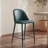 Burton Dark Teal Vegan Leather Counter Stool by Moe's Home at Eve Furniture