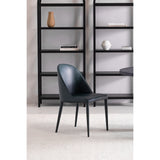 Burton Dark Teal Vegan Leather Dining Chair (Set of 2) by MOES at Eve Furniture