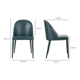 Burton Dark Teal Vegan Leather Dining Chair (Set of 2) by MOES at Eve Furniture
