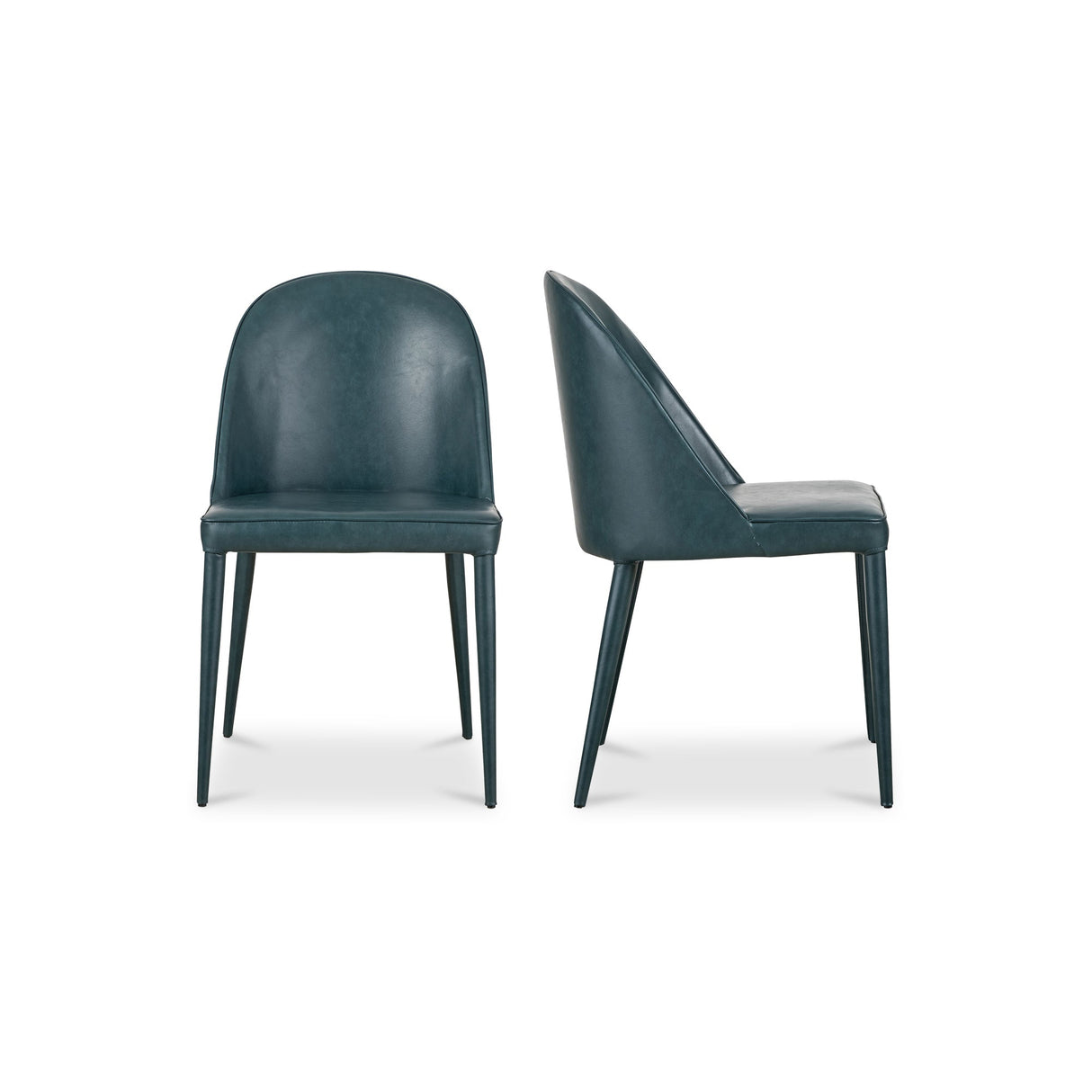 Burton Dark Teal Vegan Leather Dining Chair (Set of 2) by MOES at Eve Furniture