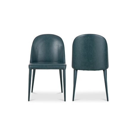 Burton Dark Teal Vegan Leather Dining Chair (Set of 2) by MOES at Eve Furniture