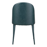 Burton Dark Teal Vegan Leather Dining Chair (Set of 2) by MOES at Eve Furniture