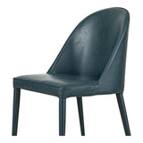 Burton Dark Teal Vegan Leather Dining Chair (Set of 2) by MOES at Eve Furniture