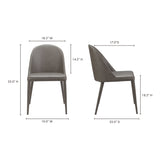 Burton Grey Vegan Leather Dining Chair (Set of 2) by Moe's Home at Eve Furniture