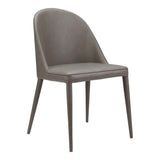 Burton Grey Vegan Leather Dining Chair (Set of 2) by Moe's Home at Eve Furniture