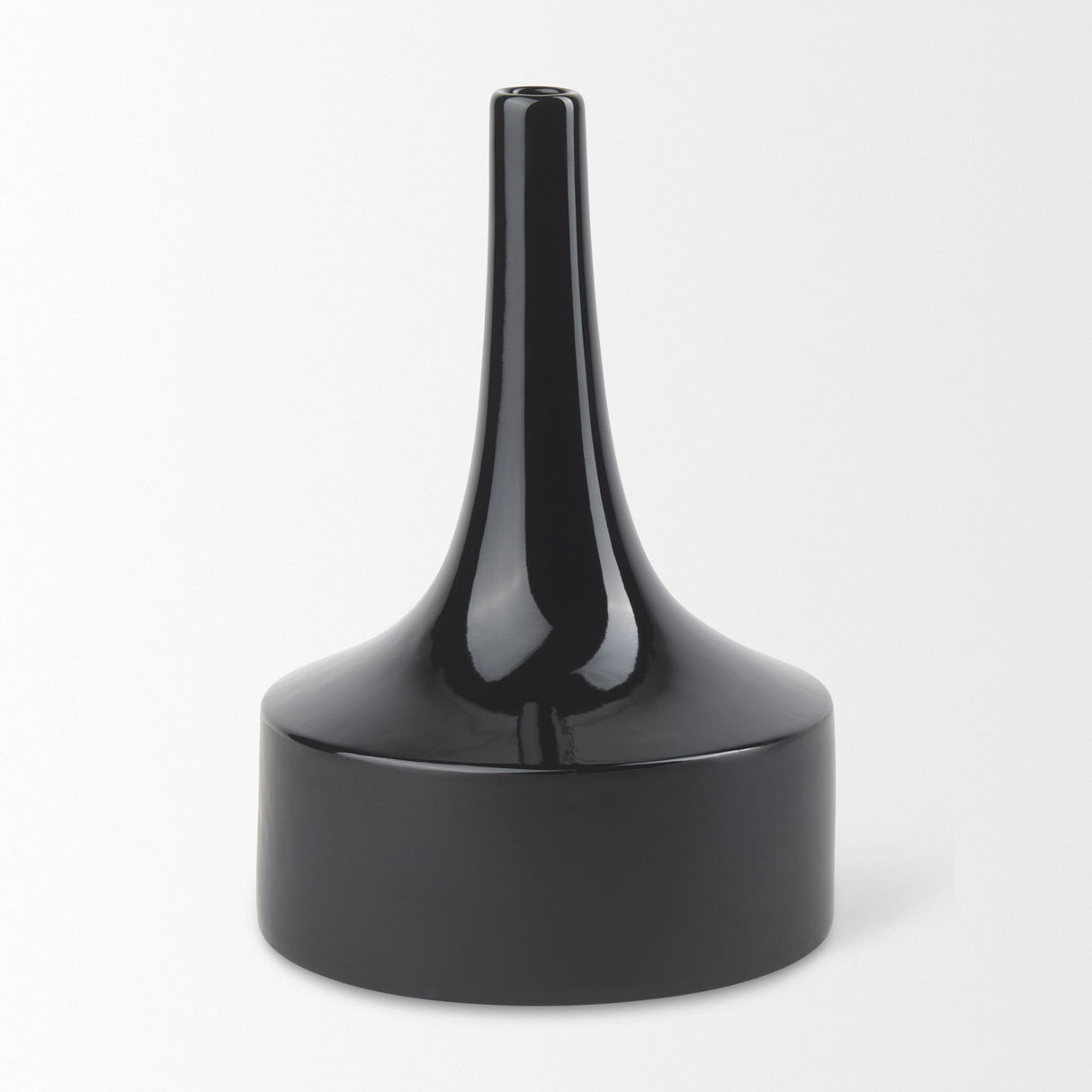 Burton Large Glossy and Matte Black Ceramic Jug Vase by Mercana at Eve Furniture
