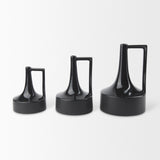 Burton Large Glossy and Matte Black Ceramic Jug Vase by Mercana at Eve Furniture