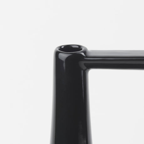 Burton Large Glossy and Matte Black Ceramic Jug Vase by Mercana at Eve Furniture