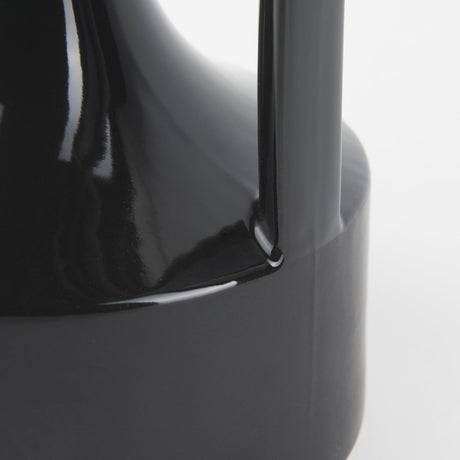 Burton Large Glossy and Matte Black Ceramic Jug Vase by Mercana at Eve Furniture