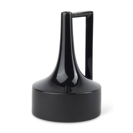 Burton Large Glossy and Matte Black Ceramic Jug Vase by Mercana at Eve Furniture