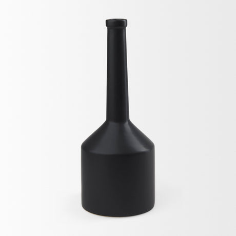 Burton Large Matte Black Ceramic Jug Vase by Mercana at Eve Furniture