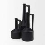 Burton Large Matte Black Ceramic Jug Vase by Mercana at Eve Furniture