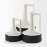 Burton Large White and Black Ceramic Jug Vase by Mercana at Eve Furniture