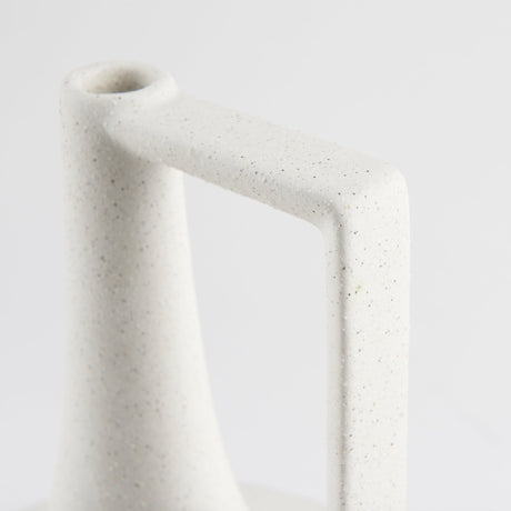 Burton Large White and Black Ceramic Jug Vase by Mercana at Eve Furniture