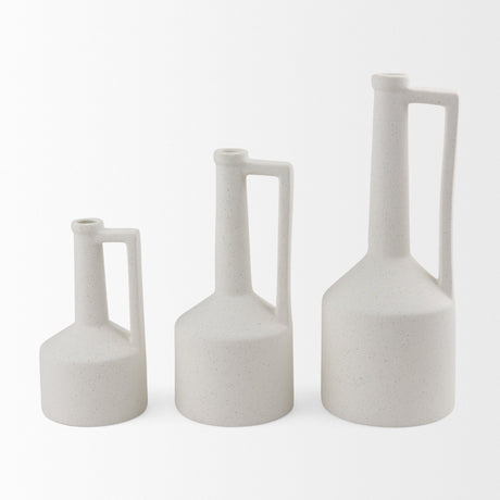 Burton Large White Ceramic Jug Vase by Mercana at Eve Furniture