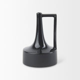 Burton Medium Glossy and Matte Black Ceramic Jug Vase by Mercana at Eve Furniture