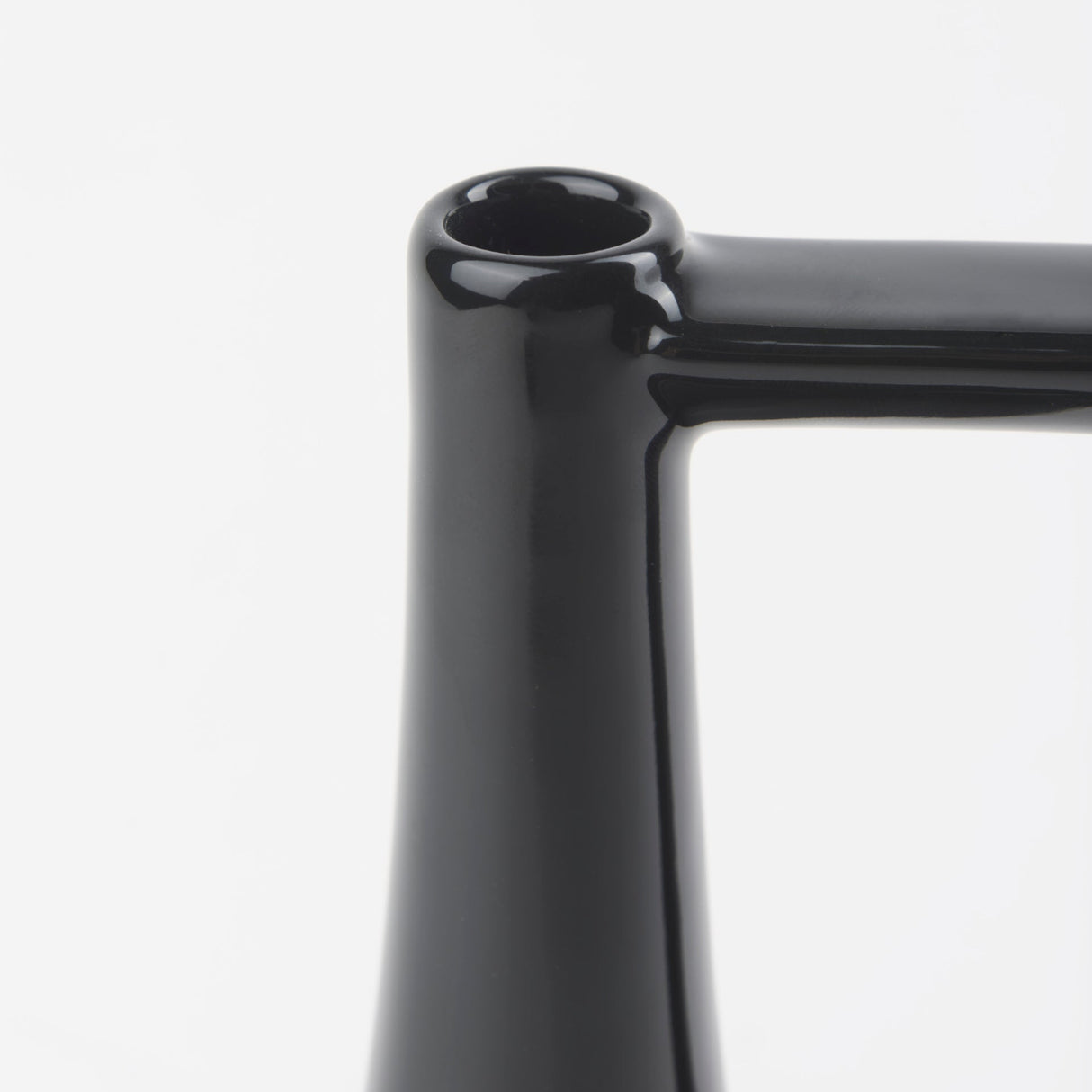 Burton Medium Glossy and Matte Black Ceramic Jug Vase by Mercana at Eve Furniture