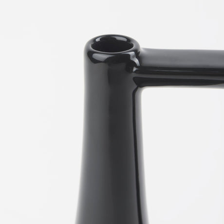 Burton Medium Glossy and Matte Black Ceramic Jug Vase by Mercana at Eve Furniture