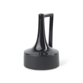 Burton Medium Glossy and Matte Black Ceramic Jug Vase by Mercana at Eve Furniture