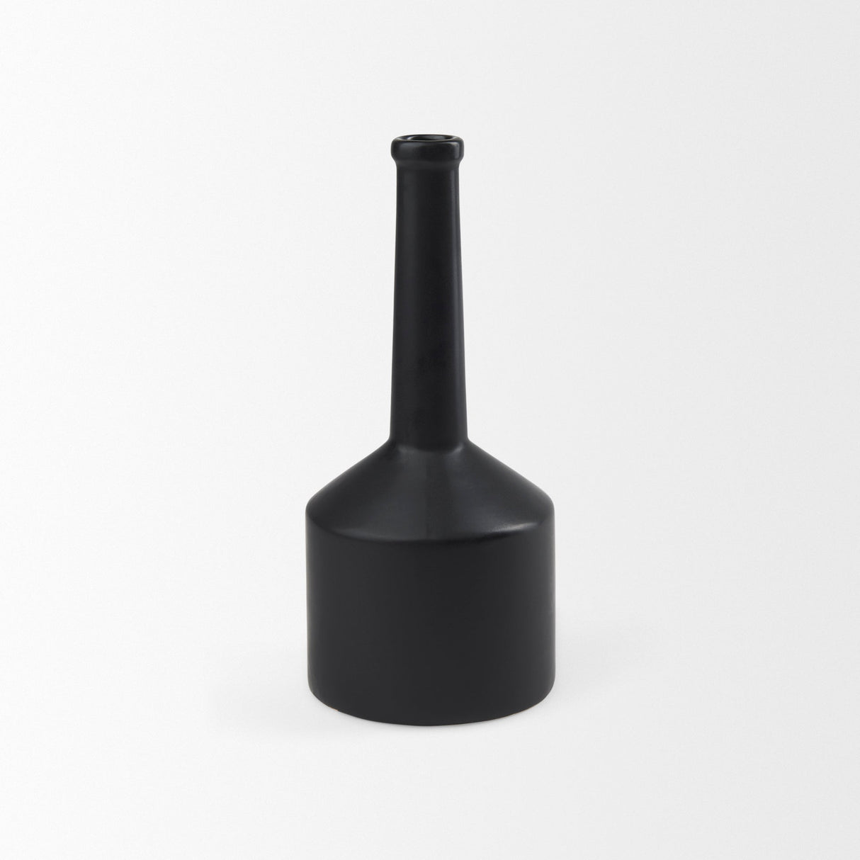 Burton Medium Matte Black Ceramic Jug Vase by Mercana at Eve Furniture