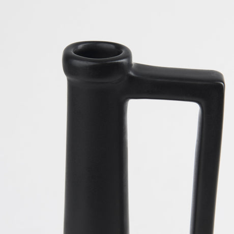Burton Medium Matte Black Ceramic Jug Vase by Mercana at Eve Furniture