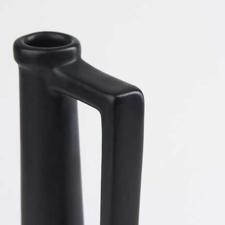 Burton Medium Matte Black Ceramic Jug Vase by Mercana at Eve Furniture