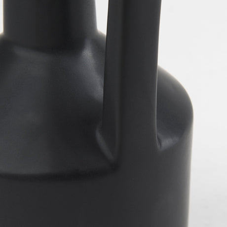 Burton Medium Matte Black Ceramic Jug Vase by Mercana at Eve Furniture