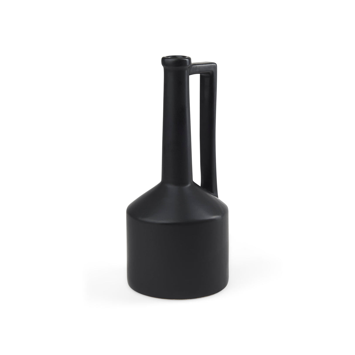 Burton Medium Matte Black Ceramic Jug Vase by Mercana at Eve Furniture