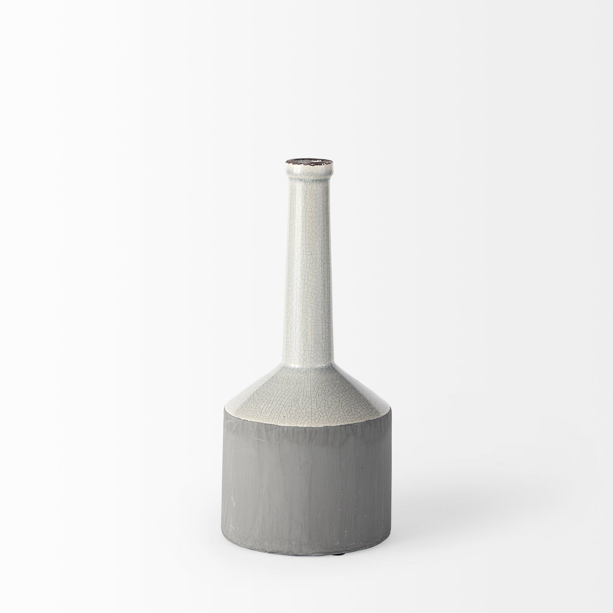 Burton Medium Two Tone Gray Ceramic Jug Vase by Mercana at Eve Furniture