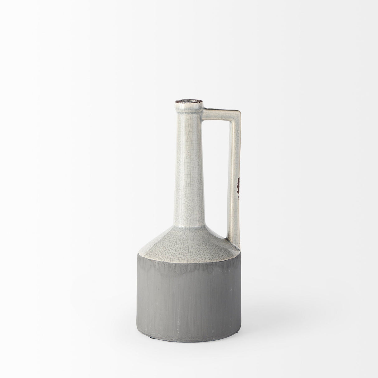 Burton Medium Two Tone Gray Ceramic Jug Vase by Mercana at Eve Furniture
