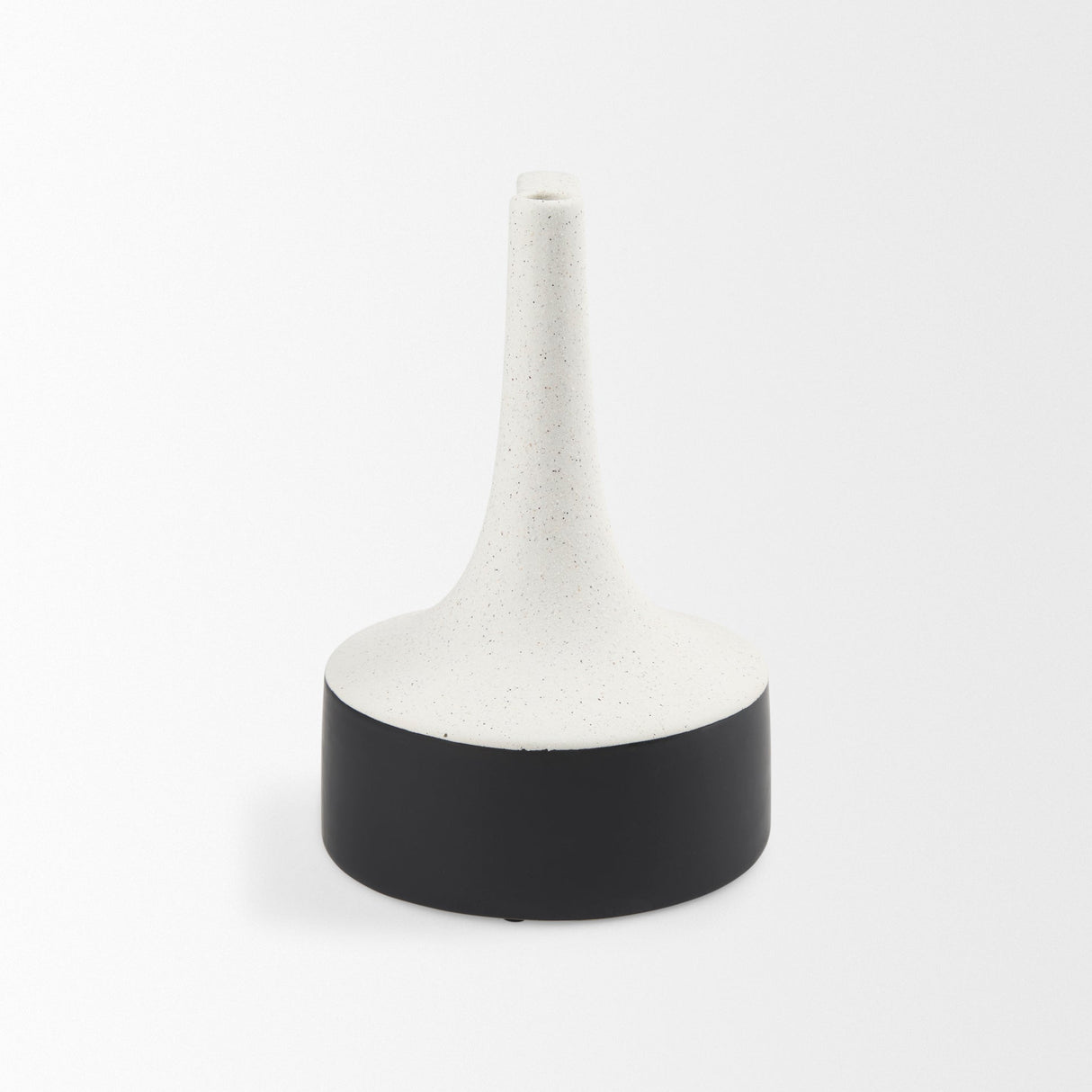 Burton Medium White and Black Ceramic Jug Vase by Mercana at Eve Furniture