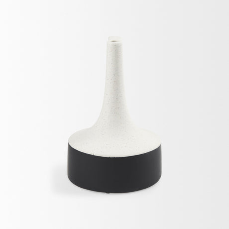 Burton Medium White and Black Ceramic Jug Vase by Mercana at Eve Furniture