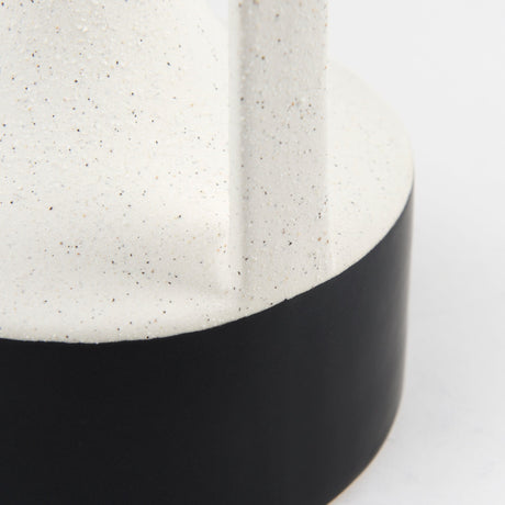 Burton Medium White and Black Ceramic Jug Vase by Mercana at Eve Furniture